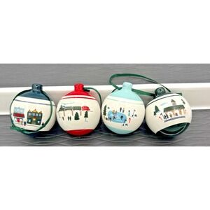 Hearth & Hand With Magnolia Stoneware Ceramic Ornaments Christmas Winter Scenes